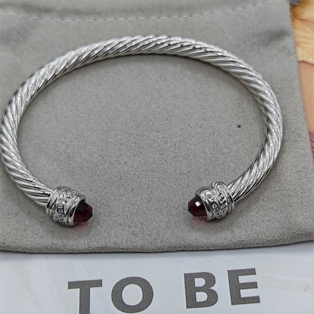 D Y vintage 5mm Red bracelet size M 925 silver